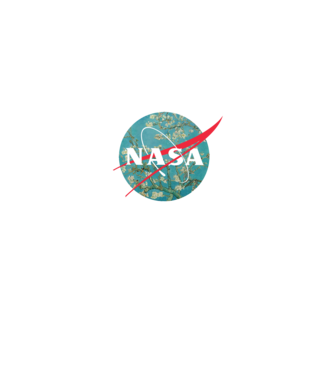 NASA (Van Gogh mandulavirágzás) minta fehér pólón