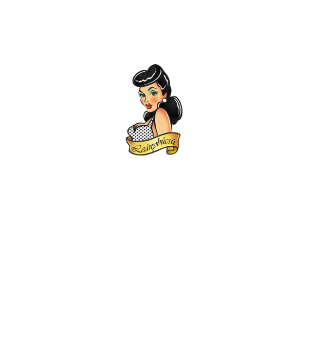 Leánybúcsú pin up stílus minta fehér pólón