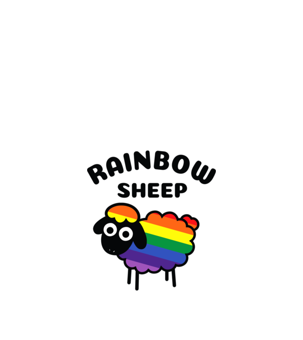 Rainbow Sheep minta fehér pólón