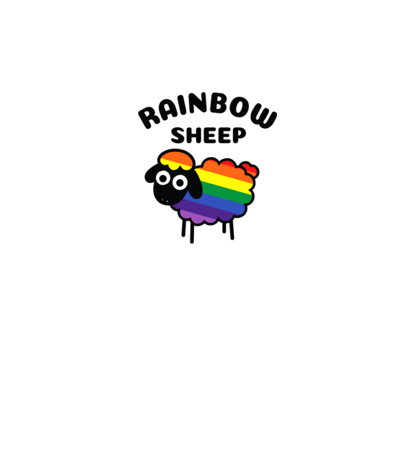 Rainbow Sheep minta fehér pólón