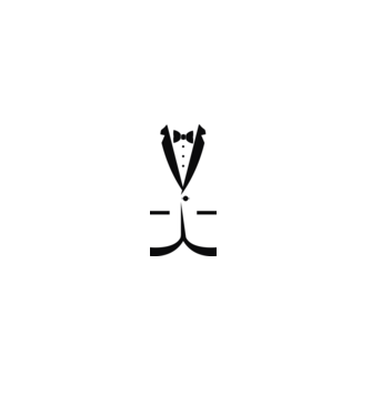 tuxedo minta fehér pólón