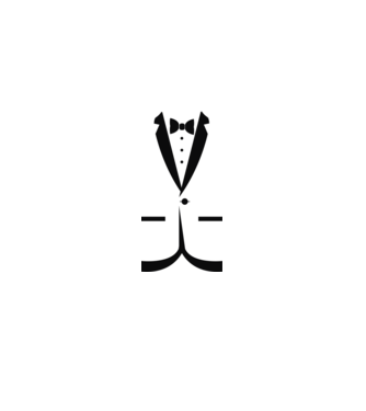 tuxedo minta fehér pólón