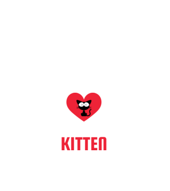 Kitten minta fehér pólón