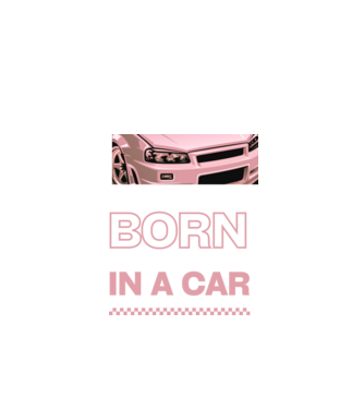 Born in a car minta fekete pólón