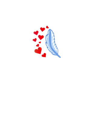 Kék madár minta fekete pólón