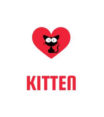 Kitten minta homokszín pólón