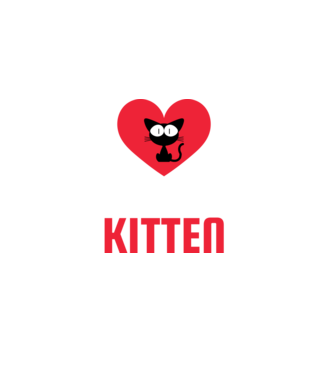 Kitten minta fekete pólón