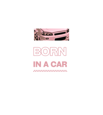 Born in a car minta fekete pólón