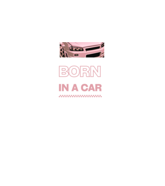 Born in a car minta fekete pólón