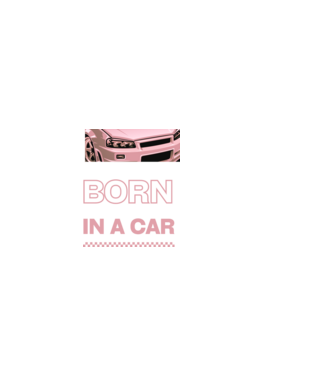 Born in a car minta fekete pólón
