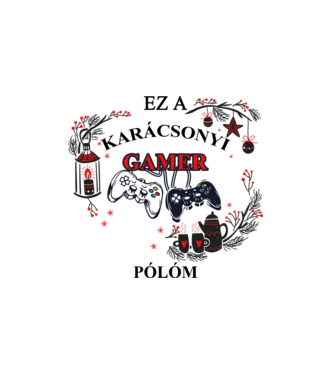 Karácsonyi gamer minta fehér pólón