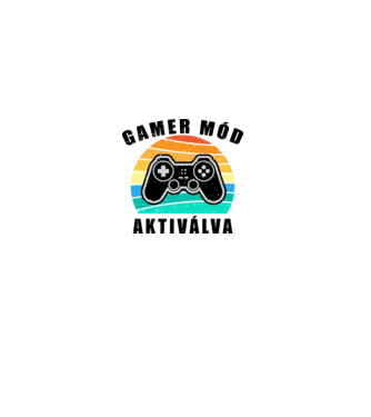 Gamer mód aktiválva minta fehér pólón