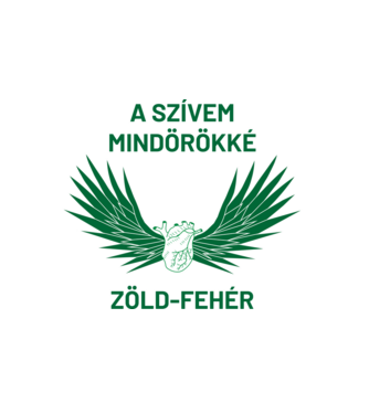 A szívem mindörökké zöld-fehér minta fehér pólón