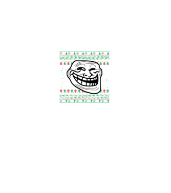 Troll Face karácsony minta fekete pólón