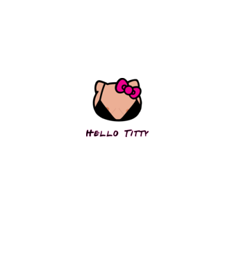 Hello Titty minta fehér pólón
