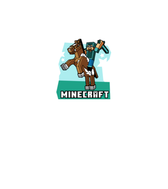 Minecraft Steve lovas póló minta fekete pólón