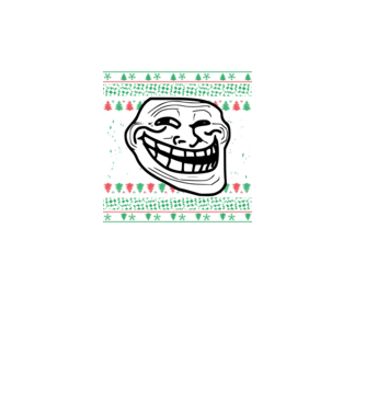 Troll Face karácsony minta fekete pólón