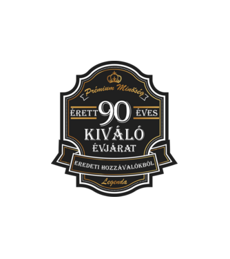 Érett 90 éves, kiváló évjárat minta fehér pólón