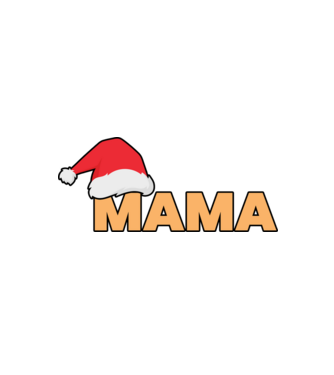 Mama mikulás minta fehér/piros pólón