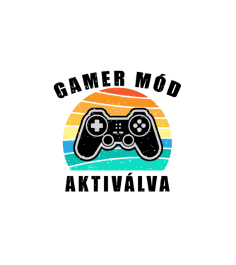 Gamer mód aktiválva minta fehér pólón