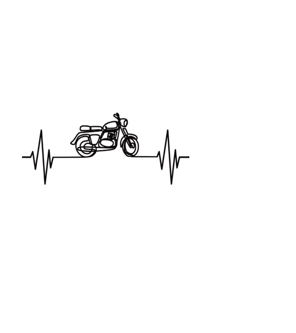 Motoros EKG minta fehér pólón