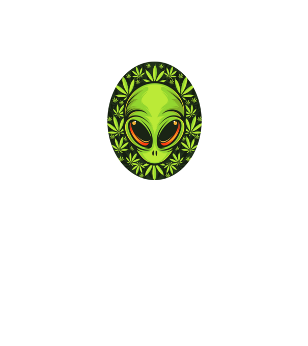 UFO weed minta fekete pólón