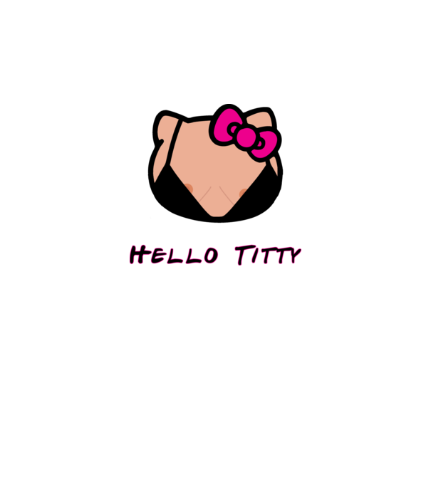 Hello Titty minta fehér pólón