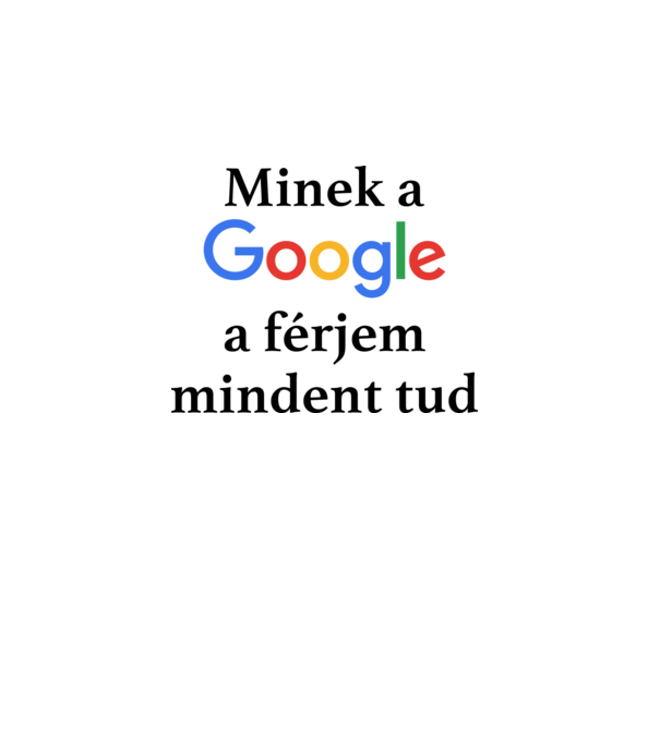 Google férj minta fehér pólón