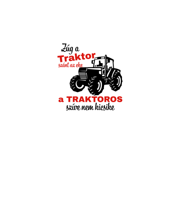 Zúg a traktor szánt az eke minta fehér pólón