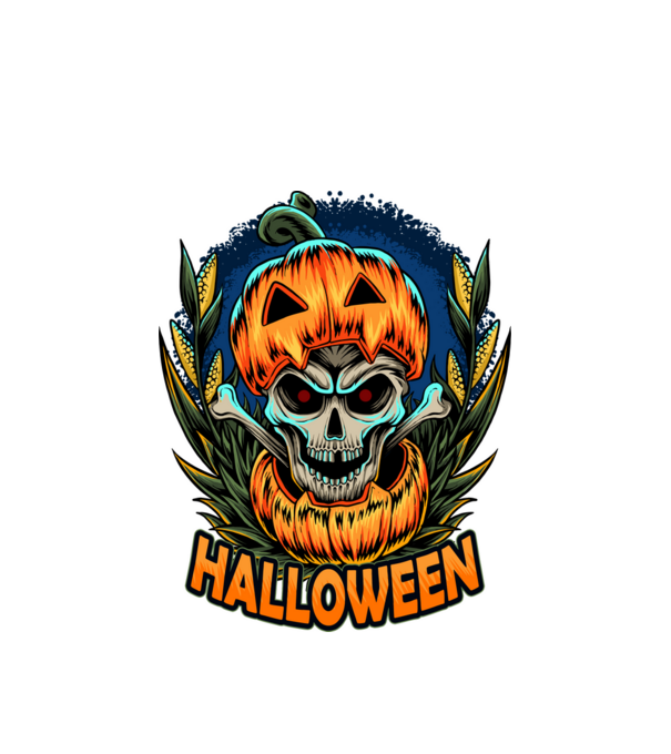 Halloween tök koponya minta fehér pólón