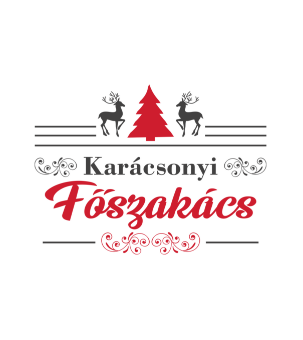Karácsonyi főszakács minta fehér pólón