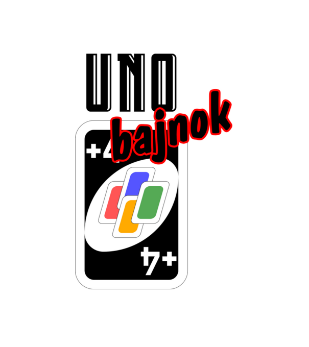 UNO bajnok minta fehér pólón