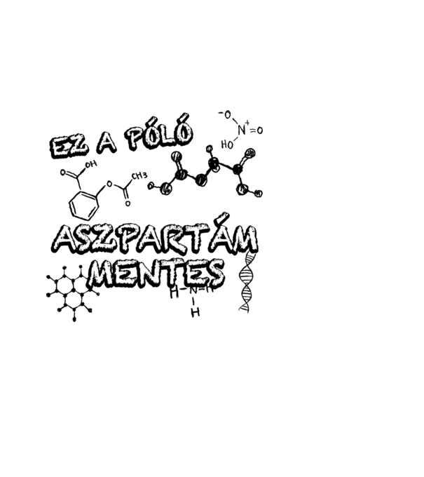 Ez a póló aszpartám mentes minta világoskék pólón