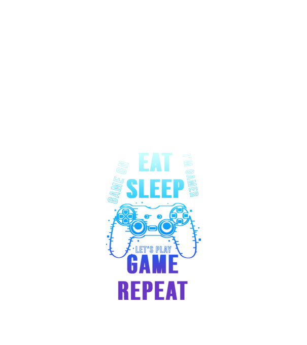 Eat sleep game repeat minta fekete pólón