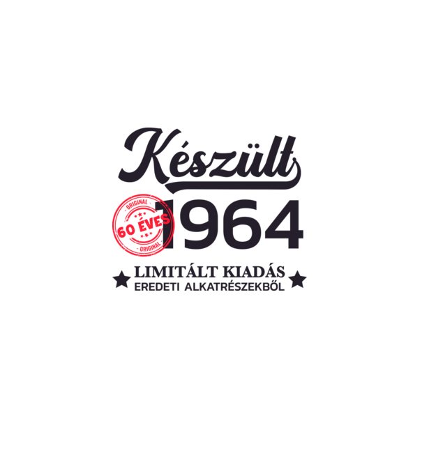 Készült 1964 60 éves limitált kiadás minta szürke pólón