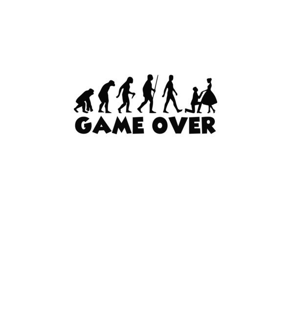 Game Over házasság minta fehér pólón