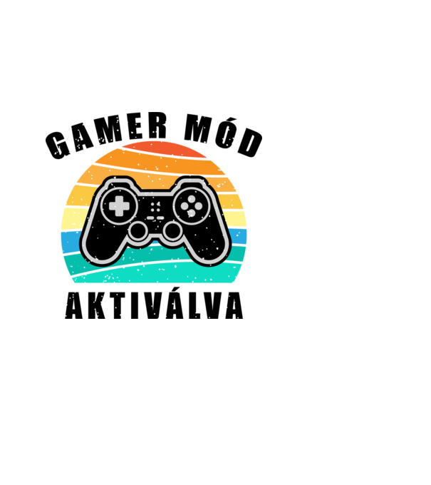 Gamer mód aktiválva minta fehér pólón