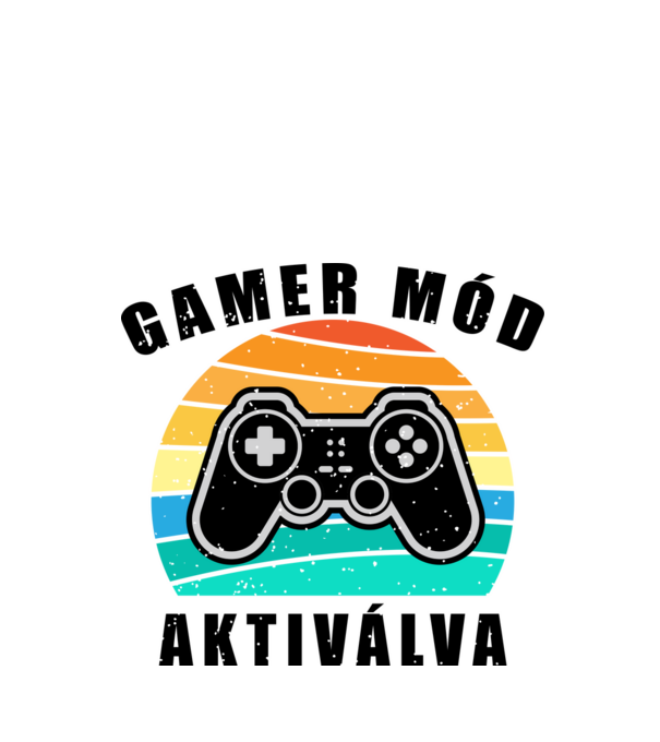 Gamer mód aktiválva minta fehér pólón