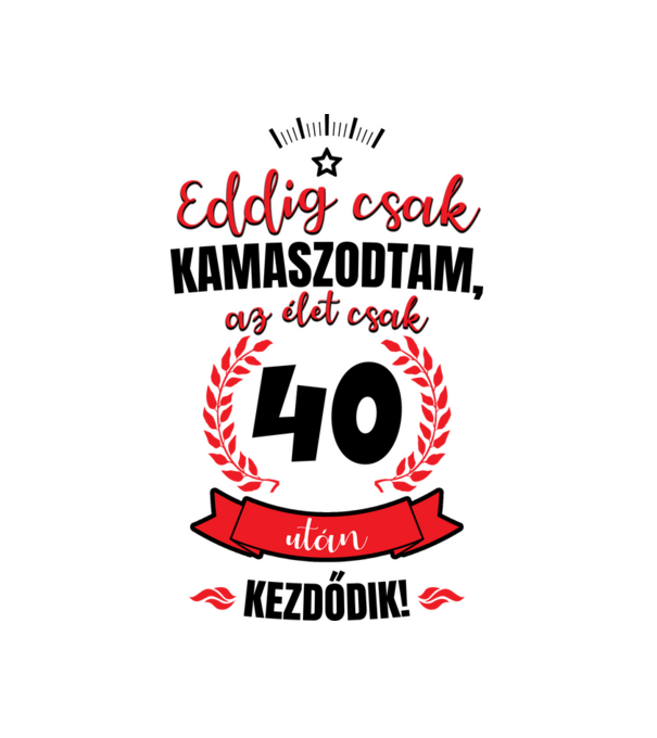 Eddig csak kamaszodtam 40 éves minta fehér pólón