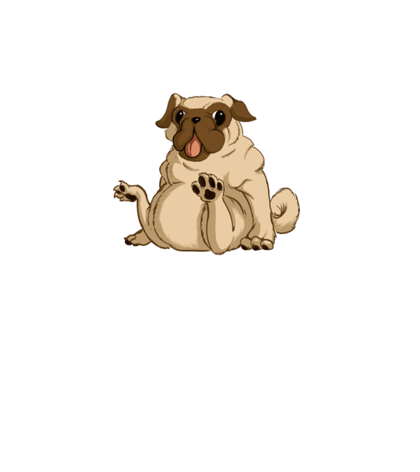 Mopsz minta fehér pólón