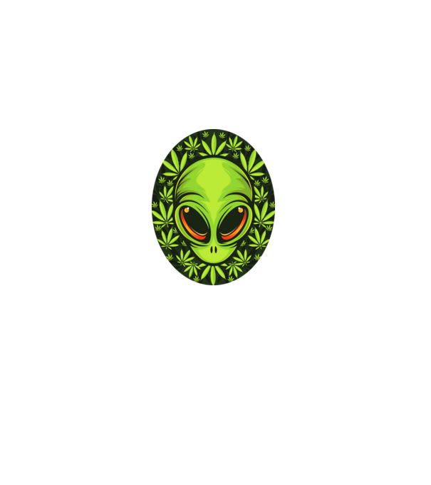 UFO weed minta szürke pólón