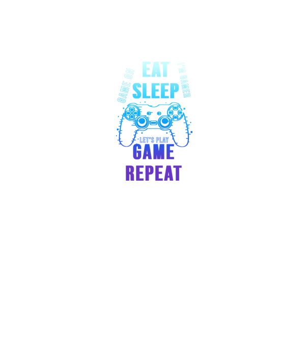Eat sleep game repeat minta fekete pólón