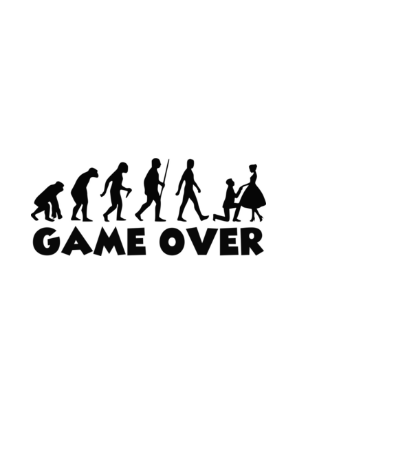 Game Over házasság minta fehér pólón
