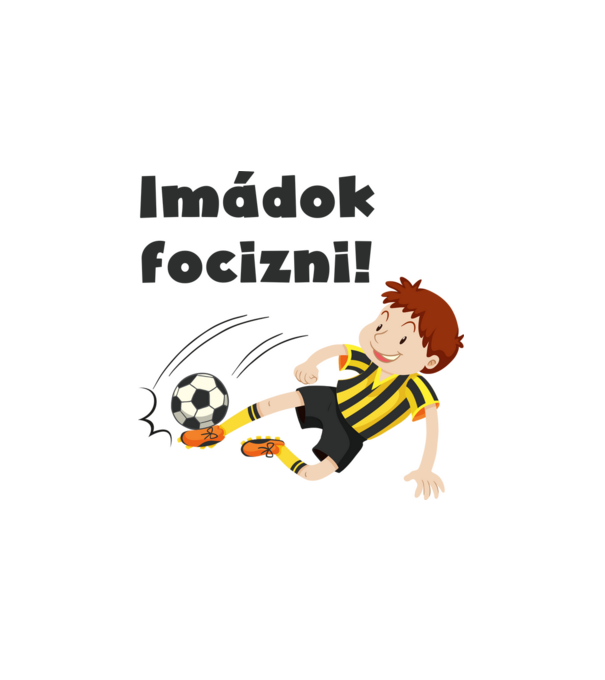 Imádok focizni minta fehér pólón