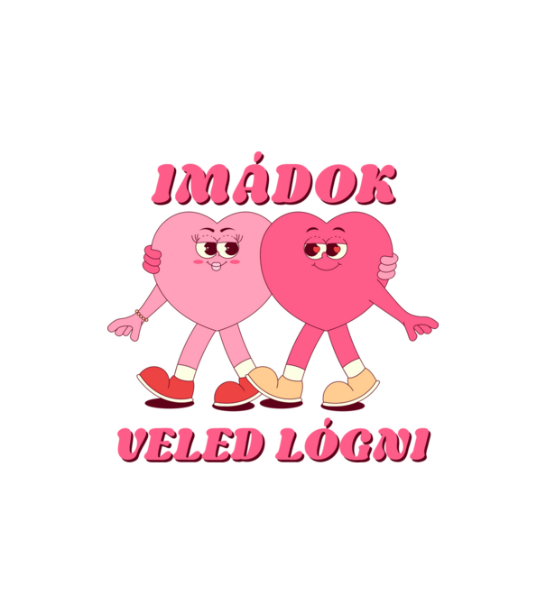 Imádok veled lógni minta homokszín pólón