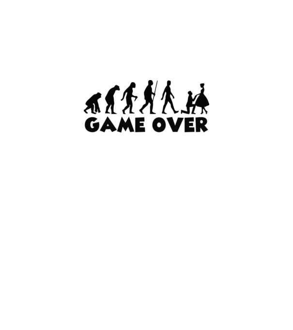 Game Over házasság minta fehér pólón