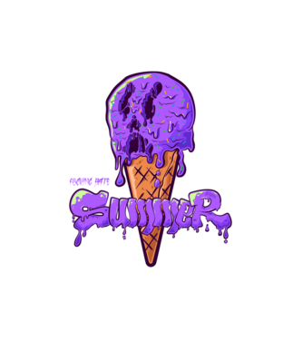 i f HATE summer | Purple minta fehér pólón