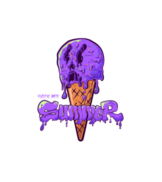 i f HATE summer | Purple minta fehér pólón