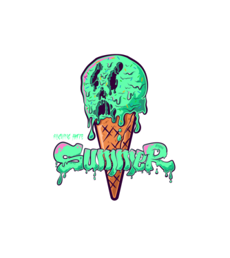 i f HATE summer | cyan minta fehér pólón