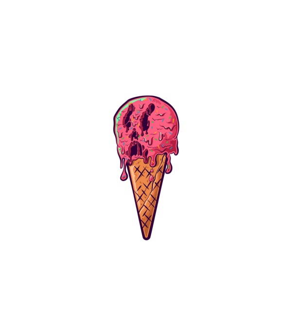 Rózsaszín - Melting Face minta fehér pólón